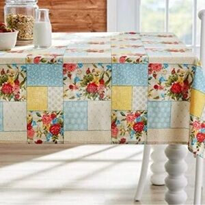 NWT Pioneer Woman Sweet Rose Patchwork Tablecloth 60x102 Farmhouse Floral Oblong